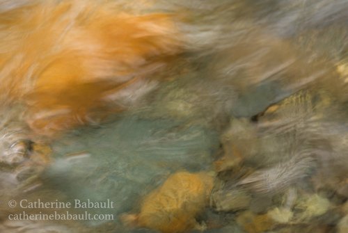 Long exposure of the current in a river creating an impressionism inspired image © Catherine Babault